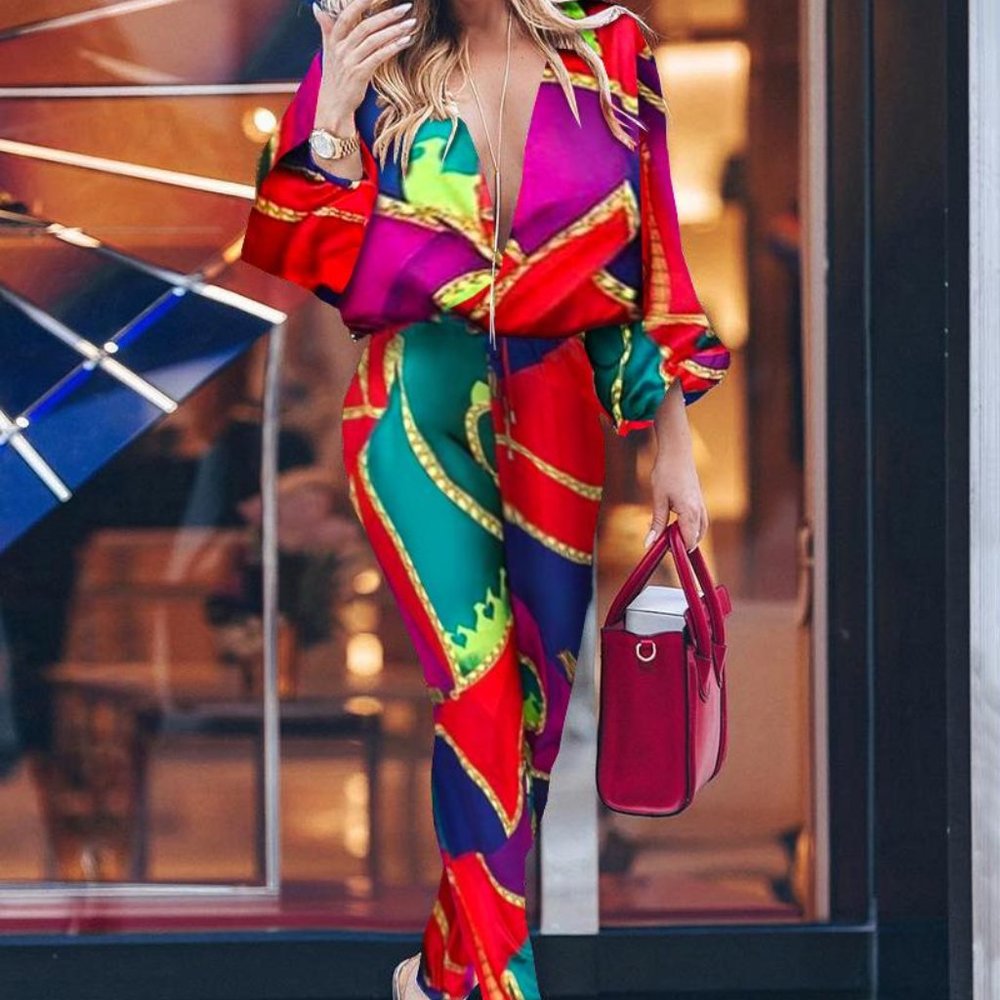 NWOT Multicolored Jumpsuit sz M
